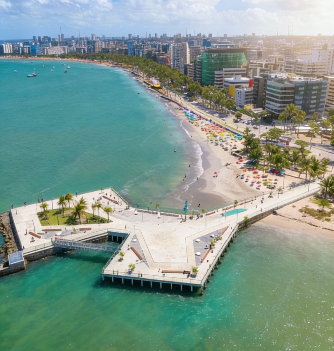 Vista aérea da orla de Maceió